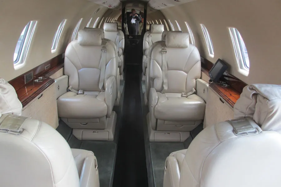 Representative cabin interior of the Cessna Citation X