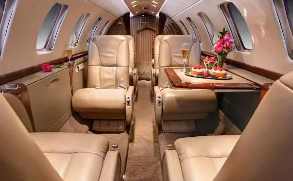 Representative cabin interior of the Cessna Citation CJ3+