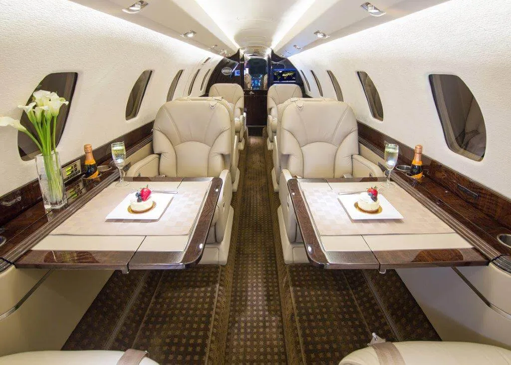 Representative cabin interior of the Cessna Citation Excel