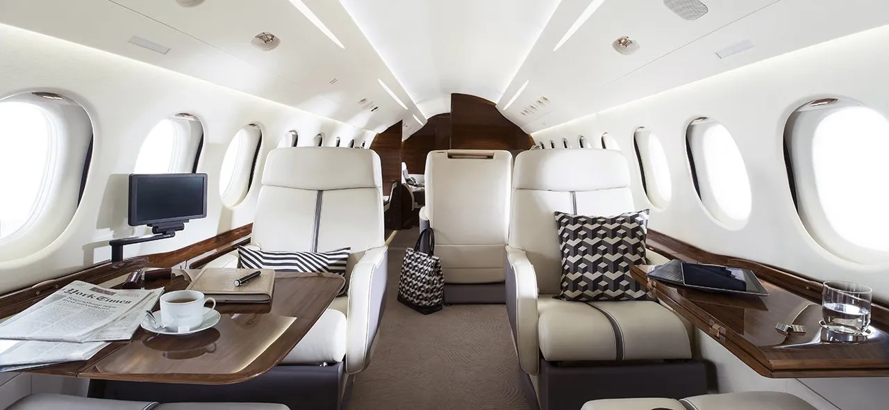 Representative cabin interior of the Dassault Falcon 7X