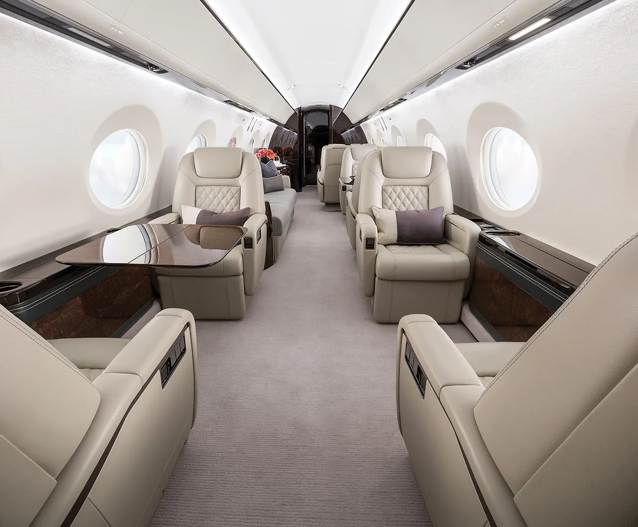 Representative cabin interior of the Gulfstream G550