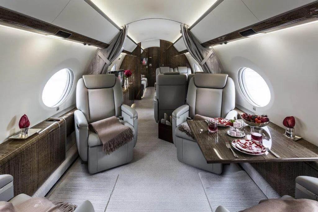 Representative cabin interior of the Gulfstream G650