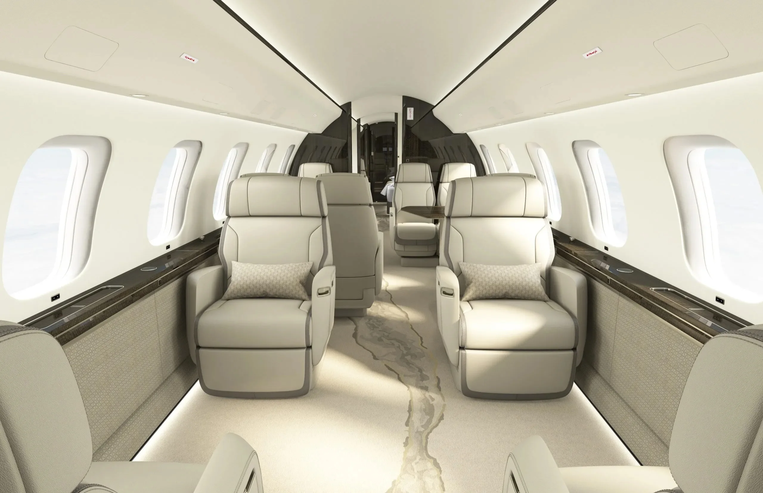 Representative cabin interior of the Bombardier Global 7500